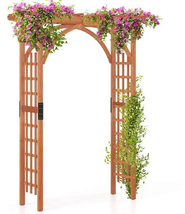 Alt view image 3 of 7 - SlickBlue Garden Archway Arch Lattice Trellis Pergola for Climbing Plants and Outdoor Wedding Bridal Decor