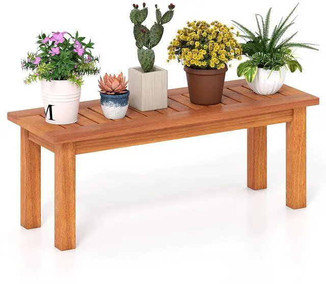 Alt view image 4 of 7 - SlickBlue Wooden Plant Stand Outdoor Indoor Solid Wood Flower Pot Holder Display Shelf
