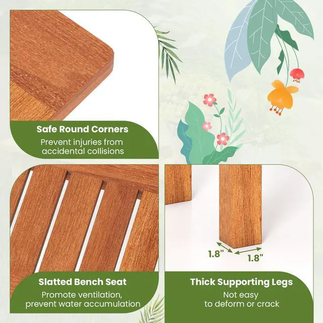 Alt view image 7 of 7 - SlickBlue Wooden Plant Stand Outdoor Indoor Solid Wood Flower Pot Holder Display Shelf