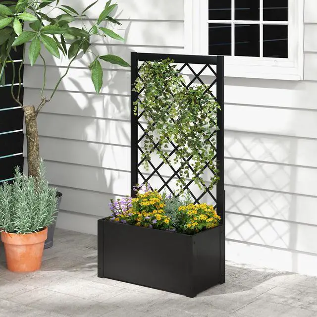 Alt view image 2 of 7 - SlickBlue 44 Inch Metal Raised Garden Bed with Trellis