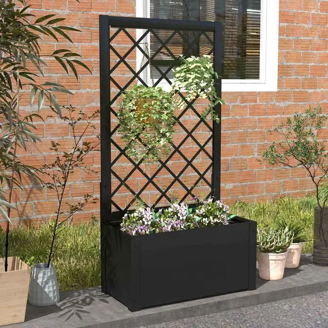 Alt view image 3 of 7 - SlickBlue 44 Inch Metal Raised Garden Bed with Trellis