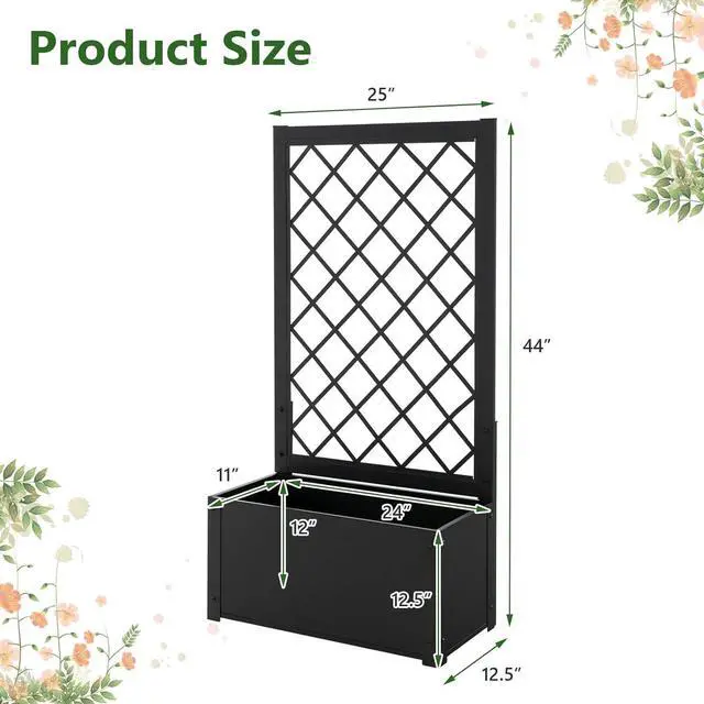 Alt view image 4 of 7 - SlickBlue 44 Inch Metal Raised Garden Bed with Trellis
