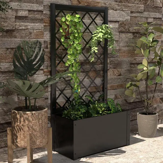Alt view image 6 of 7 - SlickBlue 44 Inch Metal Raised Garden Bed with Trellis
