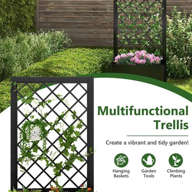 Alt view image 5 of 7 - SlickBlue 44 Inch Metal Raised Garden Bed with Trellis