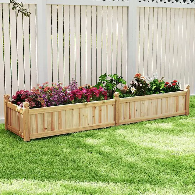 Alt view image 3 of 7 - SlickBlue 91 x 24 x 16 Inch Divisible Planter Box with Corner Drainage and Non-woven Liner for Growing Vegetables