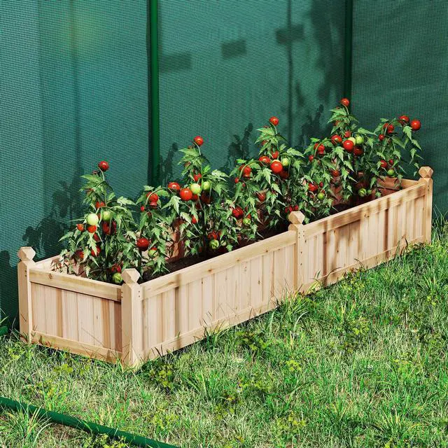 Alt view image 2 of 7 - SlickBlue 91 x 24 x 16 Inch Divisible Planter Box with Corner Drainage and Non-woven Liner for Growing Vegetables