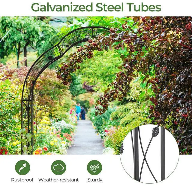 Alt view image 7 of 7 - SlickBlue Garden Arch Arbor Trellis for Climbing Plants Roses Vines
