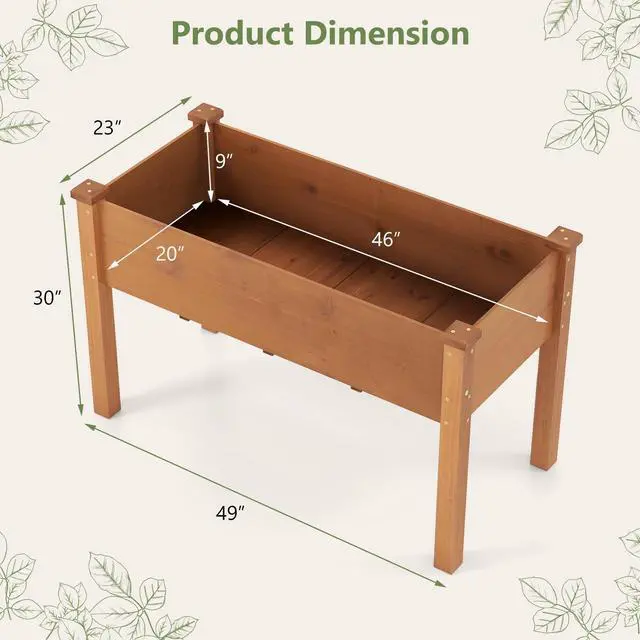 Alt view image 5 of 7 - SlickBlue Raised Garden Bed with Legs and Drainage Holes for Backyard