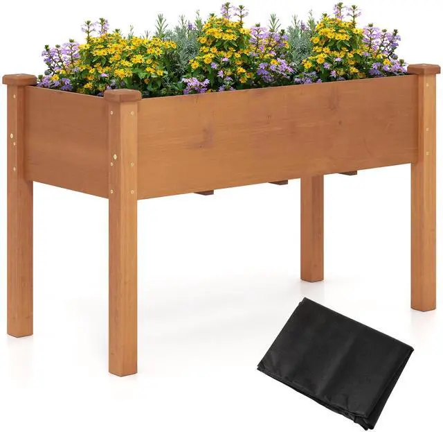 Alt view image 4 of 7 - SlickBlue Raised Garden Bed with Legs and Drainage Holes for Backyard