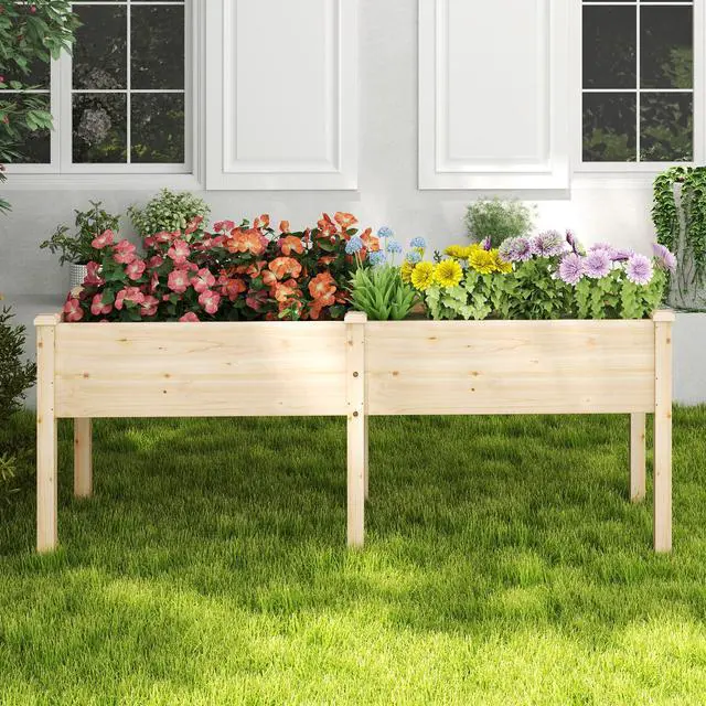 Alt view image 2 of 7 - SlickBlue Large Raised Garden Bed with Drainage Holes and 6 Supporting Legs