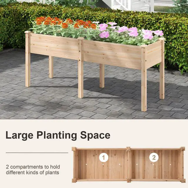 Alt view image 6 of 7 - SlickBlue Large Raised Garden Bed with Drainage Holes and 6 Supporting Legs