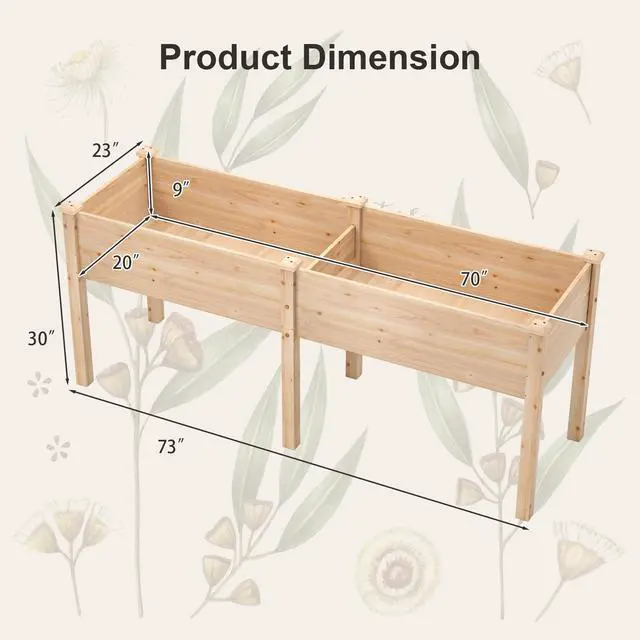 Alt view image 5 of 7 - SlickBlue Large Raised Garden Bed with Drainage Holes and 6 Supporting Legs