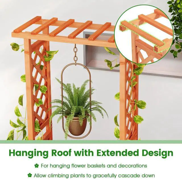 Alt view image 6 of 7 - SlickBlue Raised Garden Bed with Side Trellis and Hanging Roof and Drainage Hole