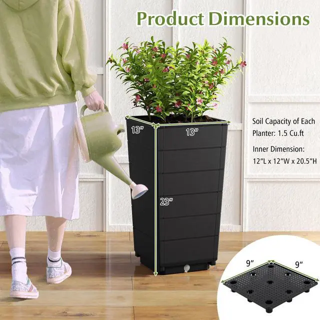 Alt view image 5 of 7 - SlickBlue Modern Flower Planter for Front Porch and Lobby