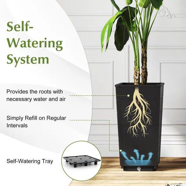 Alt view image 6 of 7 - SlickBlue Modern Flower Planter for Front Porch and Lobby