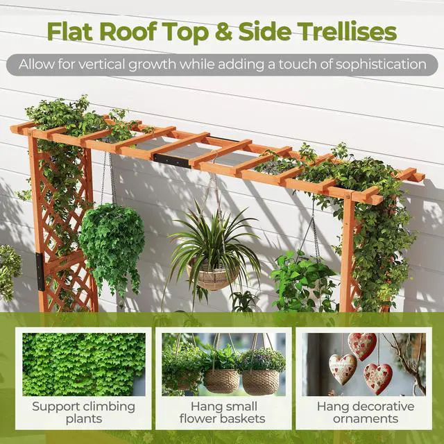 Alt view image 7 of 7 - SlickBlue Raised Garden Bed with Arch Trellis and Hanging Roof