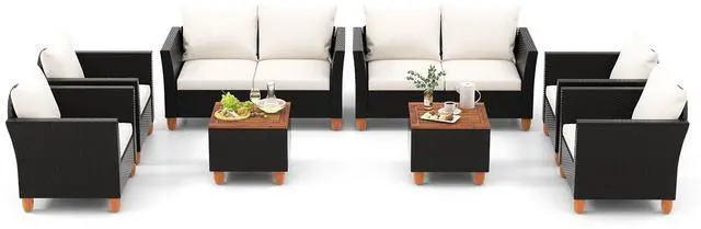 Alt view image 4 of 7 - SlickBlue 4 Pieces Outdoor Conversation Set with Storage Coffee Table