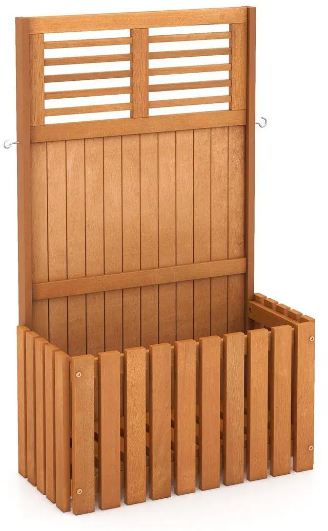 Alt view image 3 of 7 - SlickBlue Wooden Raised Garden Bed with Privacy Screen