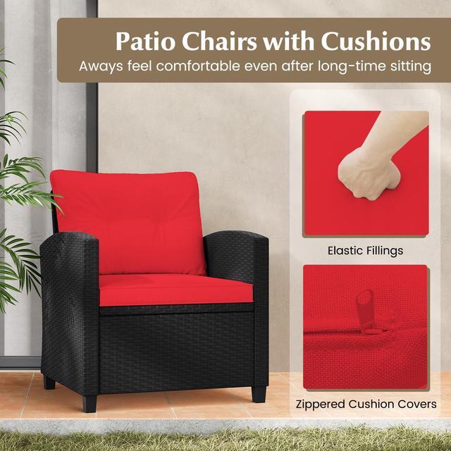 Alt view image 7 of 7 - SlickBlue 3 Pieces Patio Furniture Set with Tempered Glass Coffee Table