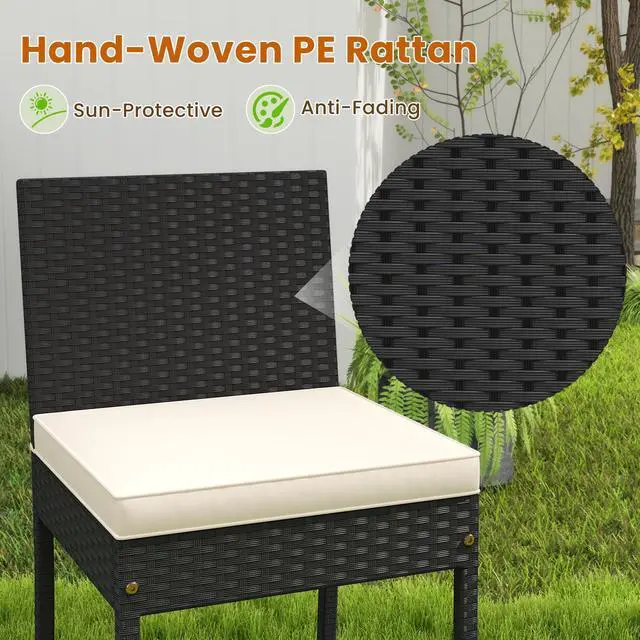 Alt view image 7 of 7 - SlickBlue 7 Pieces Patio Rattan Bar Set with Seat Cushions for Porch Yard Garden