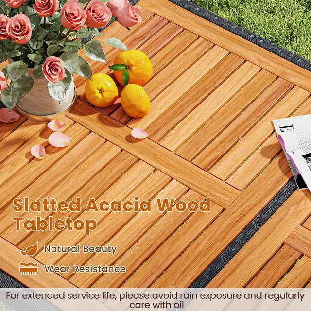 Alt view image 6 of 7 - SlickBlue 7 Pieces Patio Rattan Bar Set with Seat Cushions for Porch Yard Garden