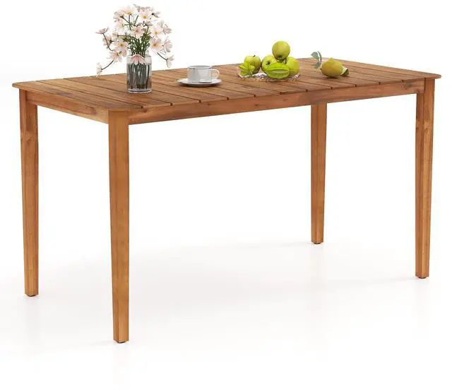 Alt view image 4 of 7 - SlickBlue Rectangular Outdoor Dining Table Acacia Wood for 4-6 People