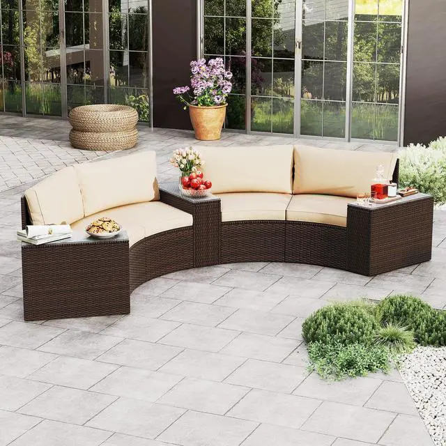 Alt view image 2 of 7 - SlickBlue 5-Piece Patio Furniture Set  Outdoor Conversation Set with Cushioned Chairs and Table for Deck, Backyard, or Porch