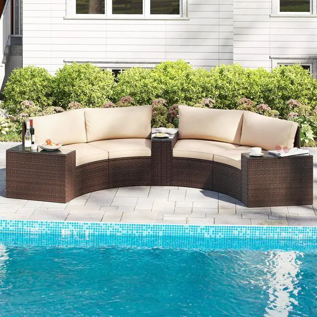 Alt view image 3 of 7 - SlickBlue 5-Piece Patio Furniture Set  Outdoor Conversation Set with Cushioned Chairs and Table for Deck, Backyard, or Porch