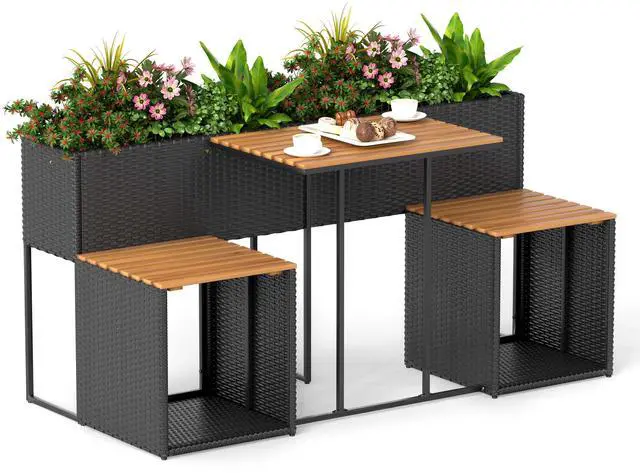 Alt view image 4 of 7 - SlickBlue Patio Furniture Set with Raised Garden Bed for Porch and Yard