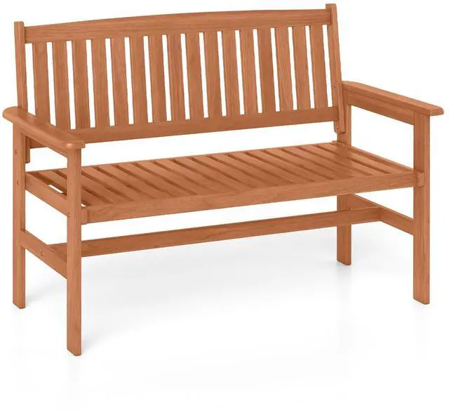 Alt view image 3 of 7 - SlickBlue 2-Person Patio Loveseat with Slatted Backrest and Comfortable Armrests