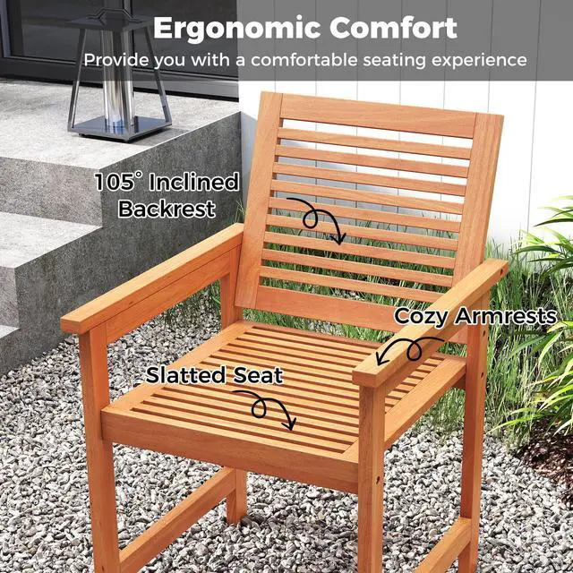 Alt view image 6 of 7 - SlickBlue Patio Chairs Set of 2 with Inclined Backrests and Slatted Seats