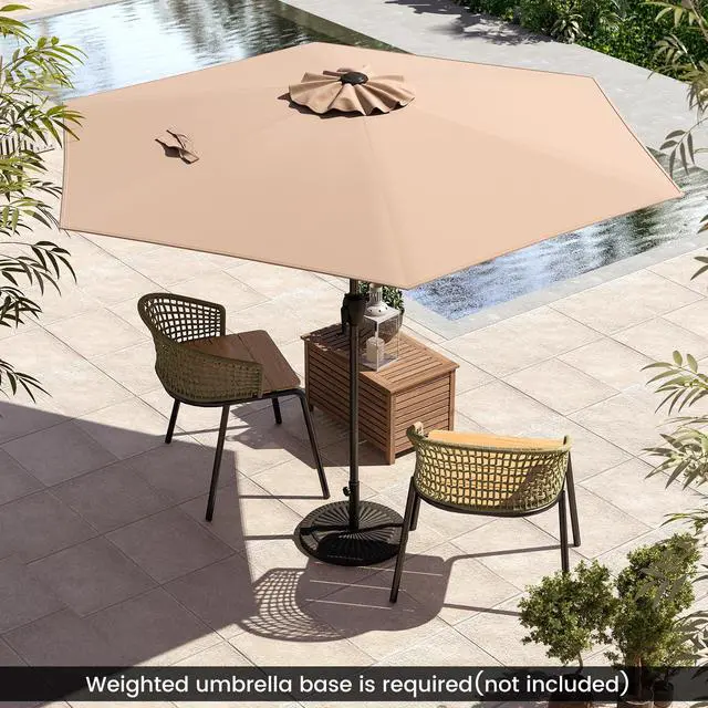 Main image of SlickBlue 7.5 feet Outdoor Patio Heavy Duty Market Umbrella with Push Button Tilt-Tan