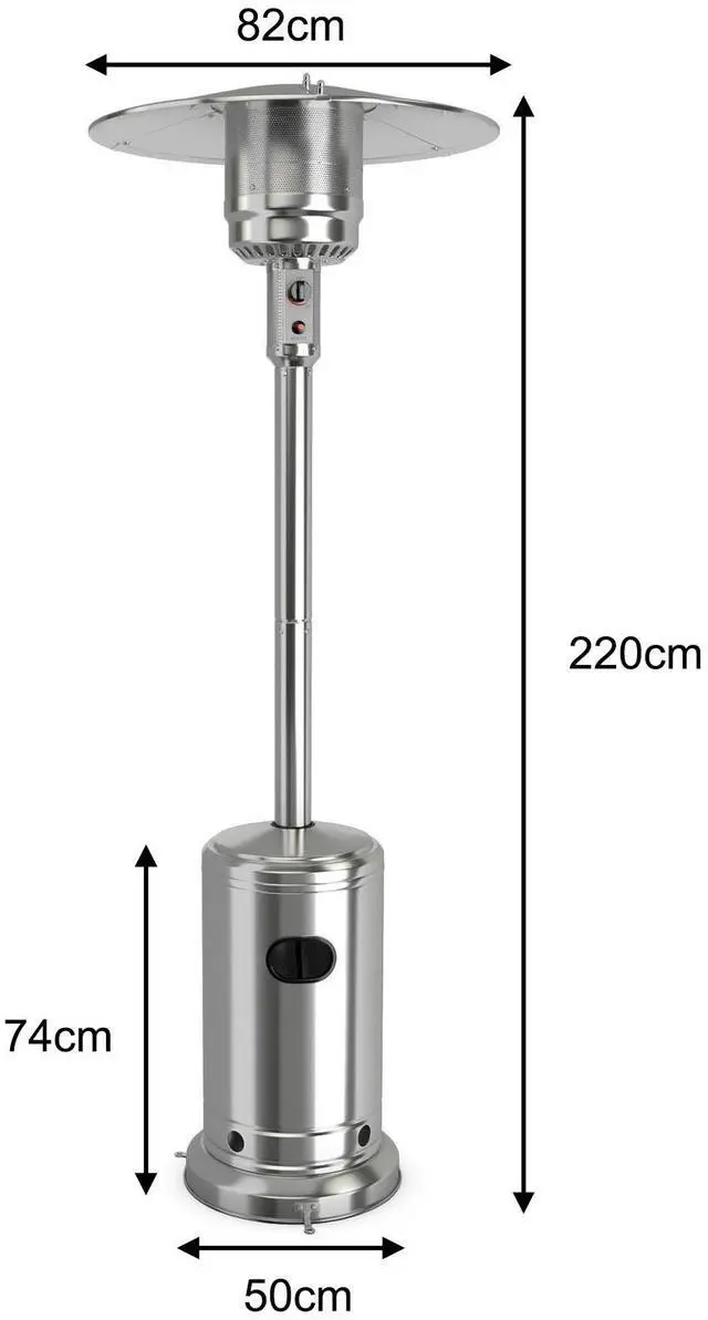 Alt view image 4 of 7 - SlickBlue Garden Propane Standing LP Gas Steel Accessories Heater-Silver