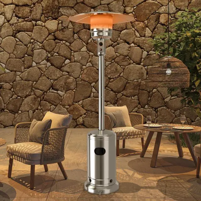 Alt view image 7 of 7 - SlickBlue Garden Propane Standing LP Gas Steel Accessories Heater-Silver