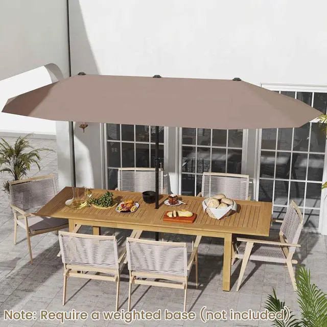 Main image of SlickBlue 13 FT Large Patio Umbrella Outdoor Double-Sided Table Market Umbrella with Crank Handle-Coffee