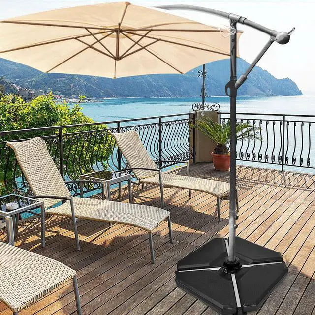 Alt view image 2 of 7 - SlickBlue 4 Pieces 195 lbs Patio Cantilever Offset Umbrella Base Weight Sand