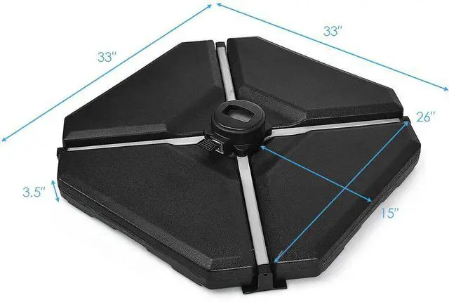 Alt view image 5 of 7 - SlickBlue 4 Pieces 195 lbs Patio Cantilever Offset Umbrella Base Weight Sand