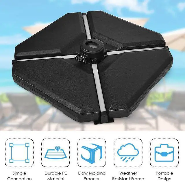 Alt view image 6 of 7 - SlickBlue 4 Pieces 195 lbs Patio Cantilever Offset Umbrella Base Weight Sand