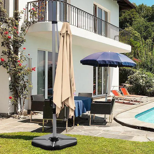 Alt view image 7 of 7 - SlickBlue 4 Pieces 195 lbs Patio Cantilever Offset Umbrella Base Weight Sand