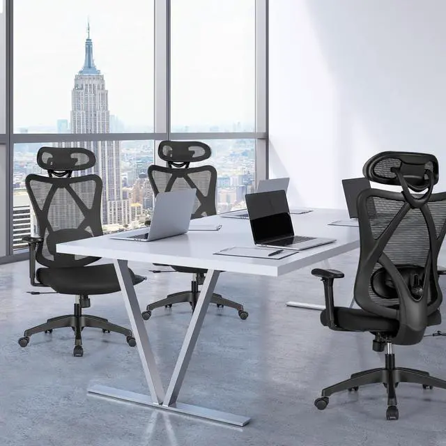 Alt view image 3 of 7 - High Back Mesh Executive Chair with Adjustable Lumbar Support