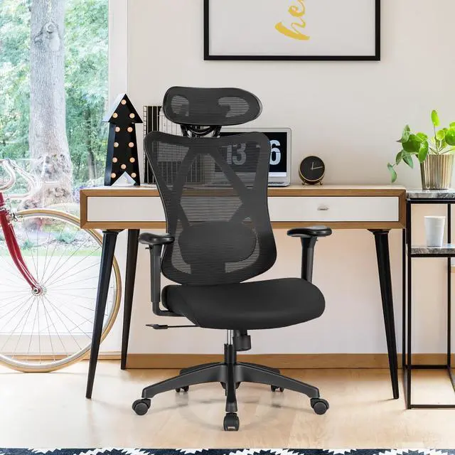 Alt view image 4 of 7 - High Back Mesh Executive Chair with Adjustable Lumbar Support