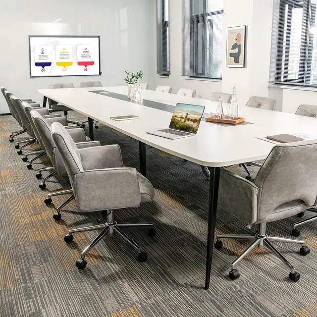 Alt view image 4 of 7 - Adjustable Hollow Mid Back Leisure Office Chair with Armrest-Gray