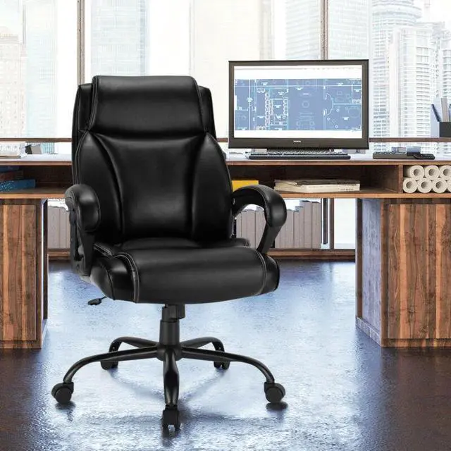 Alt view image 2 of 7 - 400 Pounds Big and Tall Adjustable High Back Leather Office Chair