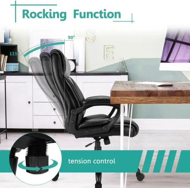 Alt view image 4 of 7 - 400 Pounds Big and Tall Adjustable High Back Leather Office Chair