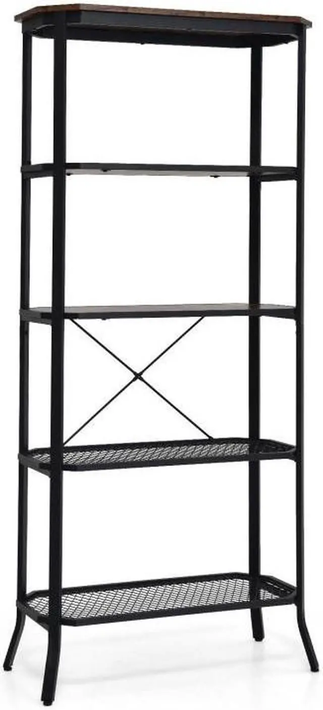 Main image of SlickBlue Industrial 5-Layer Bookshelf with Out-Stretched Legs