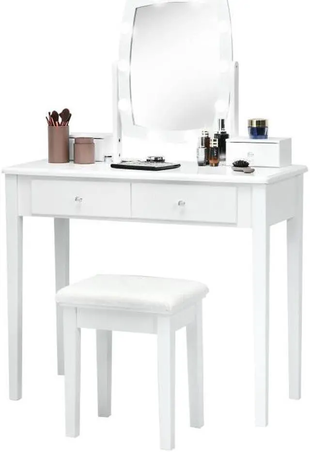 Alt view image 4 of 7 - SlickBlue Vanity Table Set with Lighted Mirror for Bedroom and Dressing Room