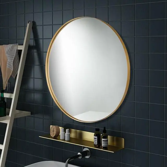 Alt view image 4 of 6 - SlickBlue 27.5" Modern Metal Wall-Mounted Round Mirror for Bathroom