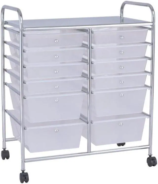 Main image of SlickBlue 12 Storage Drawer Organizer Bins Rolling Cart