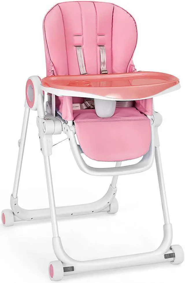 Main image of SlickBlue Baby High Chair Foldable Feeding Chair with 4 Lockable Wheels