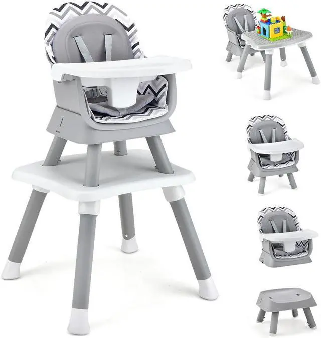 Alt view image 3 of 5 - SlickBlue 6-in-1 Convertible Baby High Chair with Adjustable Removable Tray